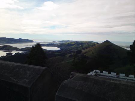 View towards Otago harbour mouth from Larnachs Castle tower