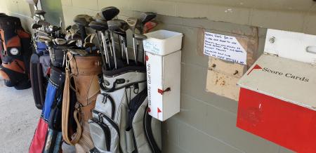 Glenorchy Golf Club with free clubs balls and tees to use.