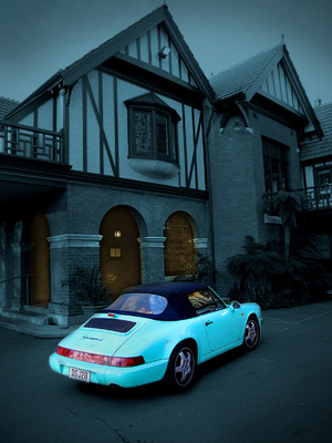 Mona Vale home christchurch with jinx the porsche courtesy of Harry Ruffell