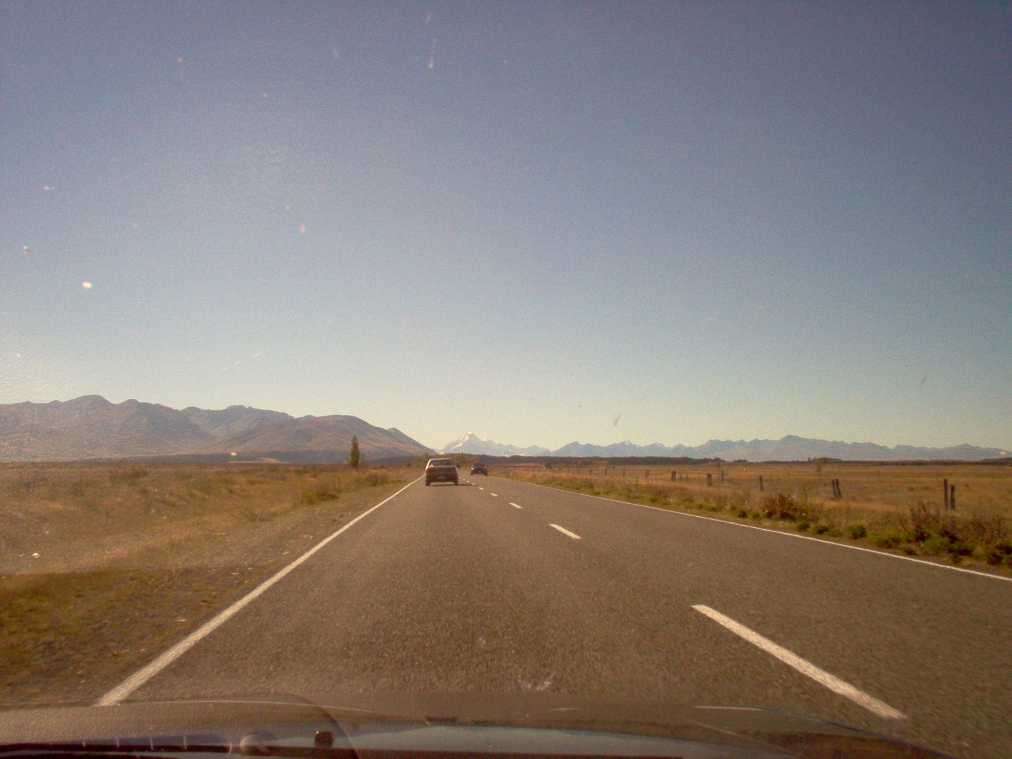 Open road through New Zealand countryside
