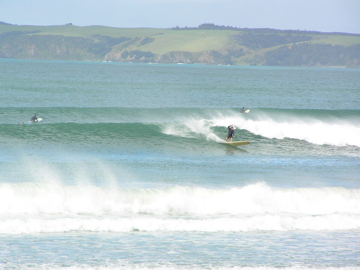 Surfing at Mangawhai Heads Northland New Zealand